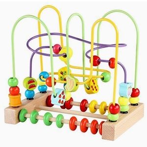 Bead Maze Toy for Toddlers Wooden Colorful Roller Coaster Educational Circle Toy